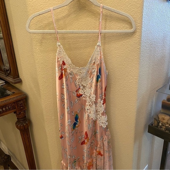 Vintage VICTORIA’S SECRET Gold Label Pink Lace Butterfly 2-Piece Robe Gown Set-S - Picture 9 of 12